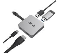 Acer Adattatore Multiporta Portatile USB Type-C 4 in 1 | Argento