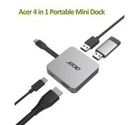 Acer Adattatore Multiporta Portatile USB Type-C 4 in 1 | Argento