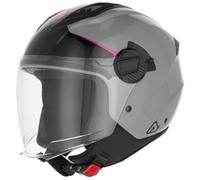 Acerbis Levante Logo Casco a reazione, grigio/rosa, Taglia M (57/58)