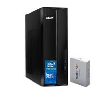 acer Aspire Business Desktop 2025, processore Intel dual-core, design ultra silenzioso, DVD-RW, lettore di schede SD, supporto doppio monitor 4K, tastiera e mouse, Windows 11 (CPU Intel, 16 GB di RAM