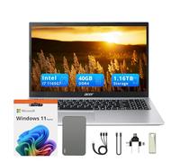acer Aspire 3 Computer portatile FHD da 15,6", 40 GB di RAM, 1,16 TB di memoria (SSD da 1 TB e set di docking station da 160 GB), Intel i7-1165G7, scheda grafica Intel Iris Xe, tastierino numerico