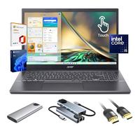 acer Aspire 5 Laptop, 15,6" FHD IPS Touchscreen PC portatile per studenti e affari, Intel Core i5-13420H, 8GB LPDDR5 RAM, 2TB SSD, webcam, Wi-Fi 6, HDMI, con accessori, con Lifetime Office Win 11 Pro