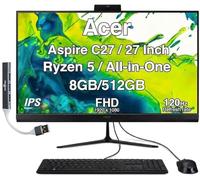 Acer Aspire C27 All-in-One, 27" IPS FHD, Intel Core 5 120U, 8 GB/512 GB | Tastiera e mouse USB, Wi-Fi 6E, Bluetooth 5.3, HDMI, DP, RJ-45, Webcam, Windows 11 Pro/w DKZ USB Hub Accessorio