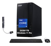 acer Aspire TC-1785-UA92 Business Desktop (Intel i5-14400, 32GB DDR5, SSD PCIe NVMe 1TB, Intel UHD, 300W PSU, WiFi 6E, Bluetooth 5.3, RJ-45, 2 HDMI, Windows 11 Pro) w/DKZ USB Port Expander