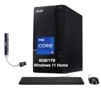 acer Aspire TC-1785-UA92 Business Desktop (Intel i5-14400, 8GB DDR5, 1TB PCIe NVMe SSD, Intel UHD, 300W PSU, WiFi 6E, Bluetooth 5.3, RJ-45, 2 HDMI, Win 11 Home) w/DKZ USB Port Expander