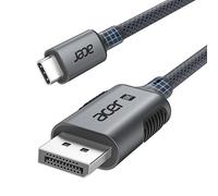 Acer Cavo USB-C a DisplayPort 1.4-2M (8K@60Hz, 4K@240Hz), 32.4Gbps, Type-C Thunderbolt 3/4/5 a DP 1.4 HDR, Compatibile con MacBook Pro M5, Mac mini M4, iPad Pro/Air, iMac, iPhone 17, XPS, Galaxy S26
