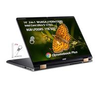 acer Chromebook 2-in-1 Plus Spin 714 14" WUXGA Touch Laptop con Google AI - Intel Core Ultra 5 115U - Wi-Fi6E Bluetooth - Chrome OS - Grigio Acciaio - 8GB LPDDR5 1TB SSD - w/2TB USB Drive, W/GaLiMu
