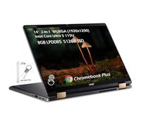 acer Chromebook 2-in-1 Plus Spin 714 con Google AI, 14" WUXGA IPS Touch, Intel Core Ultra 5 115U, 8GB LPDDR5 512GB SSD, retroilluminato KB Wi-Fi6E Bluetooth Chrome OS, grigio acciaio, w/2TB USB Drive