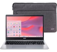Acer Chromebook 315 15,6" HD Laptop, Intel Celeron N4020, 4 GB RAM, 64 GB eMMC, Chrome OS + custodia protettiva, argento