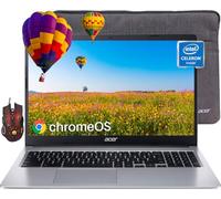 acer Chromebook 315 Laptop per studenti e affari, display HD da 15,6 pollici, Intel Celeron N4020 dual-core (fino a 2,8 GHz), 4 GB di RAM, 64 GB eMMC, grafica Intel UHD, batteria 12,5 H, webcam, WiFi,