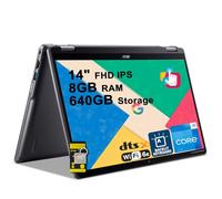 acer Chromebook Plus Spin 514 Laptop 2-in-1 14" FHD IPS Touchscreen (100% sRGB) Intel 10-core i5-1334U 8GB RAM 640GB Storage (512GB SSD + 128GB SD Card) Retroilluminato Type-c Fast Charge ICP Hub w