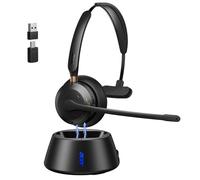acer Cuffie con microfono per lavoro, dual-mode ENC single-ear con stazione di ricarica (nero oro)