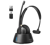 acer Cuffie con microfono per lavoro, dual-mode ENC single-ear con stazione di ricarica (nero oro)