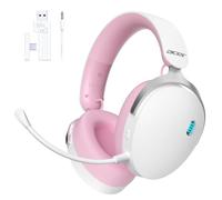 Acer Cuffie da gioco wireless da 2,4 GHz per PS5, PS4, PC, Switch, cuffie da gioco tri-mode con microfono a cancellazione del rumore, suono stereo, batteria 40+ore, driver da 50 mm - rosa-bianco