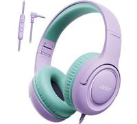 Acer Cuffie per Bambini, Cuffie con Filo Limite di Volume 85/94 dB, Jack da 3,5 mm, Pieghevoli e Regolabili, Suono Stereo Over-ear, Cuffie Bambini per iPad, Kindle, PC, Tablet, Scuola, Viola e verde