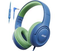 acer Cuffie per Bambini, Cuffie con Filo Limite di Volume 85/94 dB, Jack da 3,5 mm, Pieghevoli e Regolabili, Suono Stereo Over-ear, Cuffie Bambini per iPad, Kindle, PC, Tablet,Scuola,Viaggi, Blu-Verde
