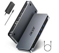 Acer Docking station per laptop 13 in 1, docking station per display USB-C 3 (2 HDMI+1 DP), ricarica per laptop da 100 W, USB-A/C da 5 Gbps, LAN da 1 Gbps. Richiede una porta USB-C completa