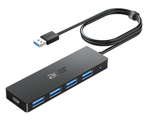 acer Hub USB 3.0 con 5 porte, Sdoppiatore Multi USB 3.0 Adattatore USB Alta velocità 5Gbps, Compatibile con MacBook PRO Air iMac Surface Laptop Chiave USB Disco Rigido Tastiera(120cm)