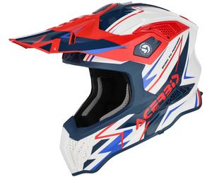 Acer irstrike-X Graphic Casco da motocross, bianco/blu/rosso, Taglia M (57/58)