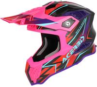 Acer irstrike-X Graphic Casco da motocross, nero/viola/rosa, Taglia S (55/56)