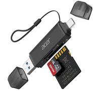 Acer Lettore di schede SD, adattatore per lettore di schede di memoria USB C e USB 3.0, supporta SD/Micro SD/SDHC/SDXC/MMC, compatibile con iPhone 15 Pro, MacBook Pro iPad Pro 2021, Pixel, XPS 13 ecc.