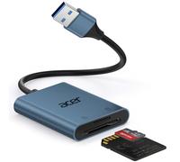 Acer Lettore di schede SD USB 3.0 con cavo, SD Card Reader 170MB/s per fotocamere in alluminio UHS-I, adattatore USB-A micro SD ad alta velocità, compatibile con SDXC, micro SDHC, TF, RS-MMC, computer