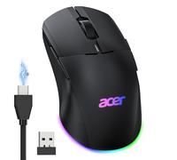 acer Mouse Gaming Wireless, 24.000 DPI, Dual Mode (2,4G+ Cablato) con 8 pulsanti programmabili, Ambidestro, Mouse da Gioco con illuminazione RGB, Ricaricabile per PC e desktop