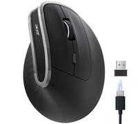 acer Mouse Wireless Ergonomico, 2,4 GHz Mouse Verticale Senza Fili, USB C Ricaricabile, 3 DPI regolabili 1600, 6 pulsanti, Ricevitore USB per laptop, PC, iMac, desktop, ecc.