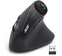 acer Mouse Wireless Ergonomico con Rotellina di Scorrimento Laterale, Mouse Vertical Bluetooth 4000 DPI (BT 5.2 + 2.4 GHz), 8 Pulsanti, Ricevitore USB per iMac, PC