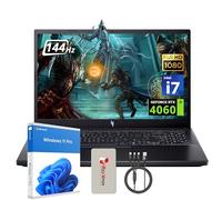 acer Nitro V 15 Gaming Laptop, 15,6 pollici FHD 144Hz Display, Intel i7-13620H, NVIDIA GeForce RTX 4060, 16GB DDR5, 512GB SSD, Tastiera retroilluminata, Webcam, Nero, Win 11 Pro, set di docking