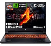 acer Nitro V16 Notebook, pc portatile Gaming Ryzen 7 8845HS, Ram 32Gb DDR5 Ssd 1256 GB NVMe, Display 16" WUXGA IPS 165 Hz, NVIDIA GeForce RTX 4060 8 GB, tastiera retroilluminata, Windows 11 Pro