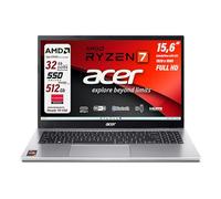 acer, notebook Portatile, Ryzen7 5700u, fino a 4,3 Ghz, Ram 32 Gb, SSD PCI Nvme da 512Gb, Display Led 15,6" FHD, 4 usb, wi-fi 6, lan, bt, hdmi Win11, Preconfigurato, garanzia Italia