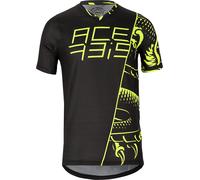 Acer ombat, maglia manica corta L male Nero/Giallo Fluo