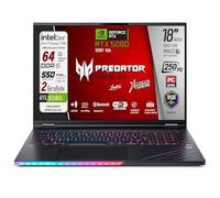 Acer Predator Helios 18 Ai Portatile Gaming, Intel Ultra 9-275HX, RAM 64 Gb DDR5 SSD 2TB (2x1Tb), Display 18" WQXGA 250Hz MINILED, GeForce RTX 5080 16Gb GDDR7, WI-FI 7, Win 11, Ready to use
