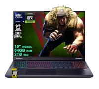 acer Predator Helios Neo 16S AI Gaming Laptop 16" 2560x1600 OLED 240Hz (100% DCI-P3 G-SYNC) Intel 24-core Ultra 9 275HX 64GB DDR5 2TB SSD GeForce RTX 5060 8GB GDDR7 (fino a 572 AI I Tops) Win1 1 Hub