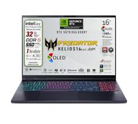 Acer Predator Helios Neo 16s Ai, Notebook Gaming, Intel Ultra 9-275HX, 24core, RAM DDR5 32Gb, SSD 1Tb, Display 16" Oled 240Hz, DCI-P3 al 100%, Geforce RTX 5070 8Gb, Win 11Pro, Preconfigurato