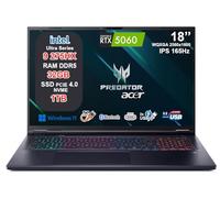 Acer Predator Helios Neo 18 AI Gaming Notebook, Intel Core Ultra 9 275HX, RTX 5060 8GB GDDR7, 32GB DDR5 6400MHz, SSD 1TB, Display 18" WQXGA IPS 165Hz, Thunderbolt 4, 2.5G LAN, Wi-Fi 6E, RGB 4 Zone