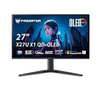 acer Predator - Monitor da gioco, 27" WQHD (2560 x 1440) OLED | AMD FreeSync Premium Pro | 240 Hz | 0,03 ms (da G a G) | VESA DisplayHDR True Black 400 | Display Port 1.4 e 2 x HDMI 2.1 | X27U