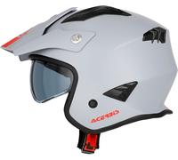 Acerbis Aria Solid, casco aperto S male Opaco Grigio Chiaro/Rosso
