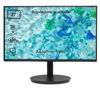 acer Vero CB272Gbirf Monitor PC 27", Display IPS Full HD 120 Hz, 1ms VRB, 16:9, AdaptiveSync, VGA, HDMI 1.4, Lum 250 nits, Regolazione in altezza, ZeroFrame Pro, Cavo HDMI Incluso, Nero