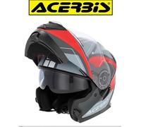 ACERBIS 0025201 CASCO MODULARE SEREL 22-06 ROSSO NERO OP. DOPPIA VISIERA TG. S
