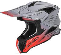 Acer irstrike-X Scratch Casco da motocross, Grigio/rosso opaco, Taglia S (55/56)