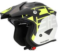 Acerbis Casco Jet Aria Graphic Opaco Bianco/Nero/Giallo Fluo Taglia XL Uomo
