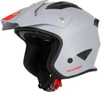 Acerbis Aria Solid, casco aperto L male Opaco Grigio Chiaro/Rosso