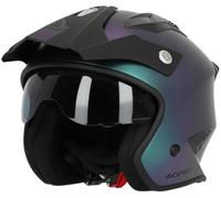 Casco Jet Aria Acerbis omologazione 22-06 Metallic Chameleon Verde