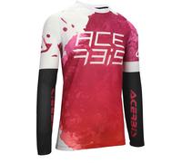 Acerbis J-Windy Vented Watermark Maglia Motocross, bianco-rosa, taglia 3XL per maschi