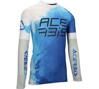 Acerbis J-Windy Vented Watermark Maglia Motocross, blu/bianco, Taglia M
