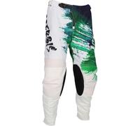 Acerbis K-Windy Vented Brush Pantaloni da motocross, Bianco/Verde, Taglia 32