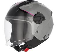 Acerbis Levante Logo Casco a reazione, grigio/rosa, Taglia M (57/58)