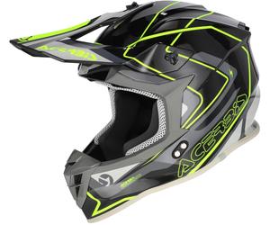 Acerbis Linear 2026 Casco da motocross, nero-grigio-giallo, taglia L per maschi